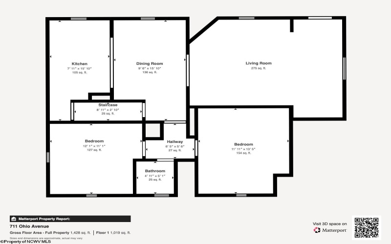 711 Ohio Avenue, Fairmont, West Virginia 26554, 2 Bedrooms Bedrooms, 6 Rooms Rooms,2 BathroomsBathrooms,Single Family Detached,For Sale,Ohio,10165469
