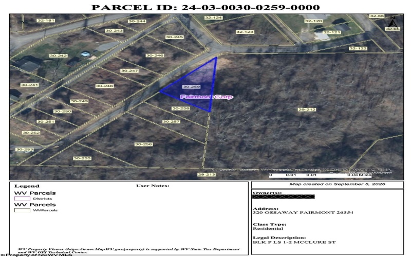 320 Ossaway Street, Fairmont, West Virginia 26554, 0 , 0 ,0,Lots/land,For Sale,Ossaway,0,10166825
