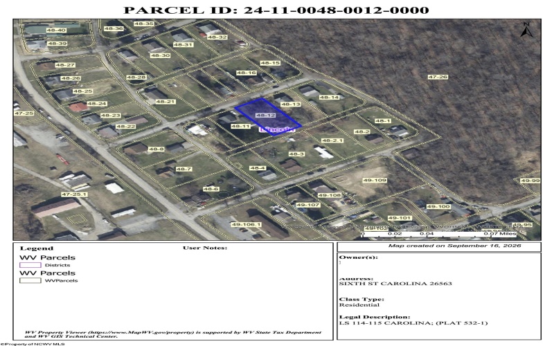 TBD Sixth Street, Carolina, West Virginia 26563, 0 , 0 ,0,Lots/land,For Sale,Sixth,0,10166973